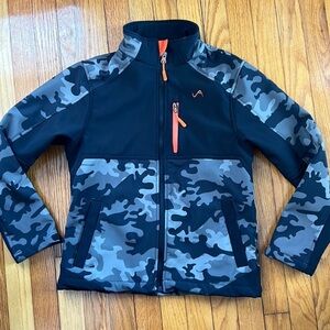 Vertical 9 Camouflage Zip-Up Jacket with Orange Accents